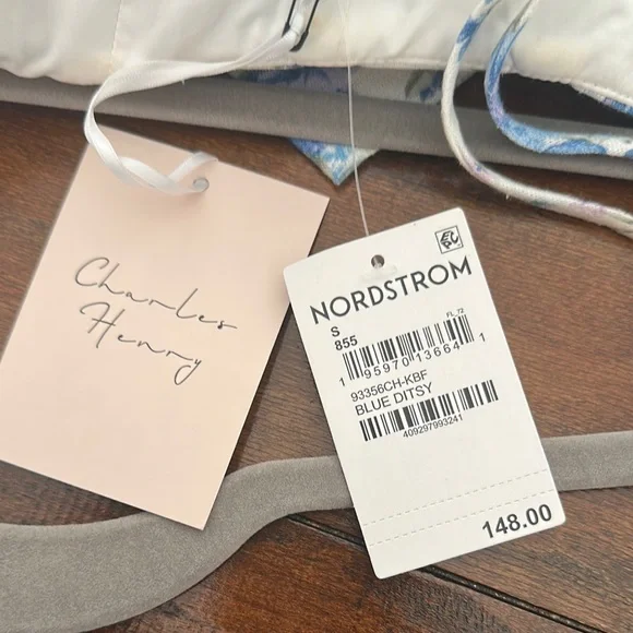 Charles Henry Blue Floral Pattern Dress - Picture 6 of 12